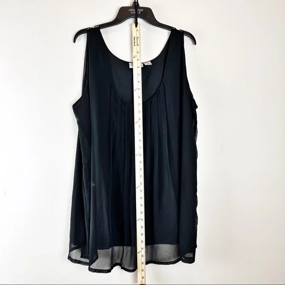 2/$14 Samantha's Style Shop Sheer Blouse tank 3X - Picture 4 of 4
